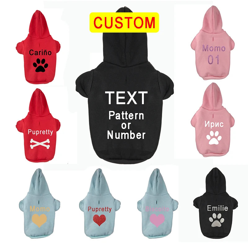 Custom Pet Clothes Dog Hoodie Personality Printed French Bulldog Puppy Coat Sweatshirt Cotton Winter Dog Cat Clothing Costume