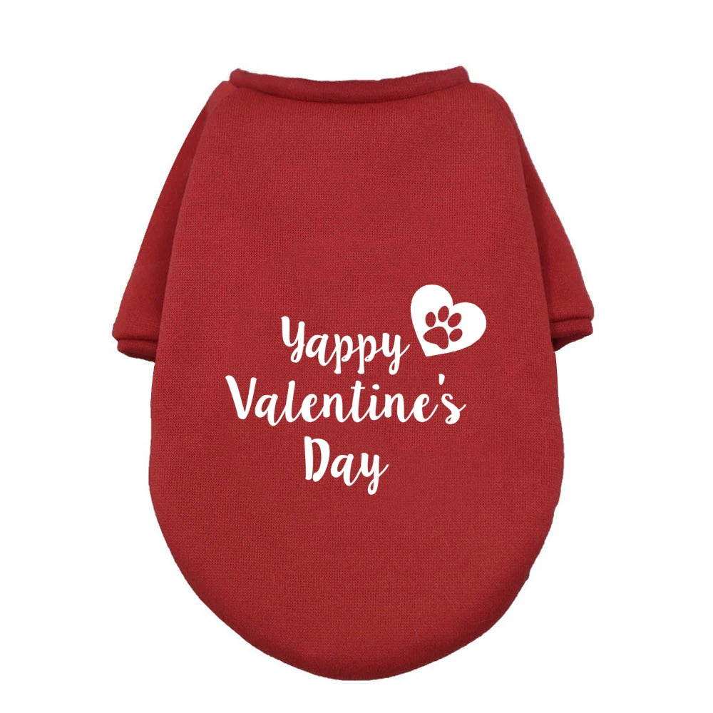 My Mommy Is My Valentine Pet Dog Clothes Valentine's Day Dogs Outfits Hoodies French Bulldog for Puppy Medium Dog Clothing Gifts